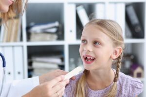Child at the ent office.